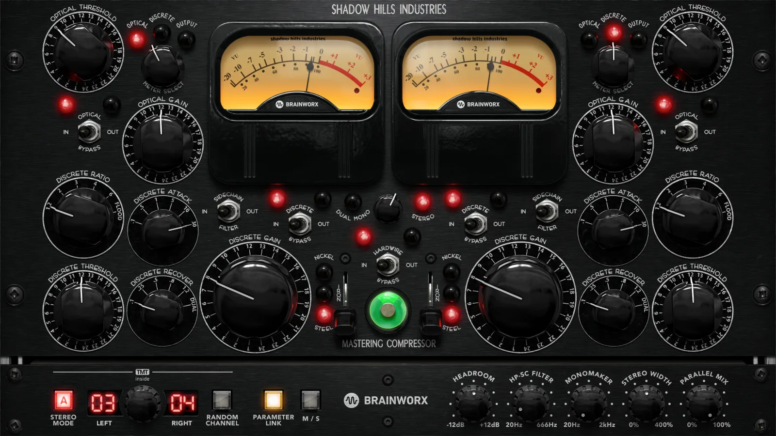 Interface de Shadow Hills Mastering Compressor Class A